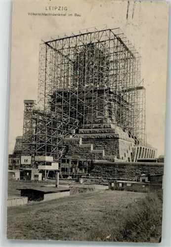 Leipzig 1910 Denkmal im Bau