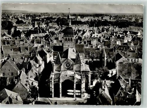 Beaune 1958 Fliegeraufnahme Kirche