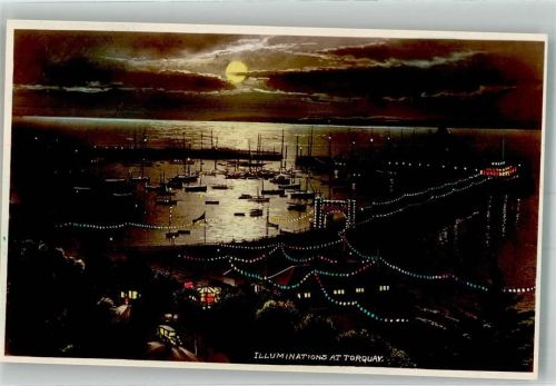 Torquay Nachtaufnahme Hafen Mondschein