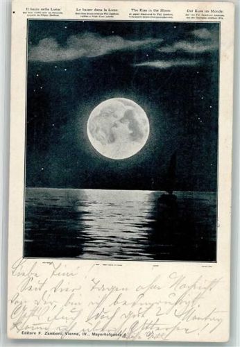 1902 Liebespaar im Mond The Kiss in the Moon