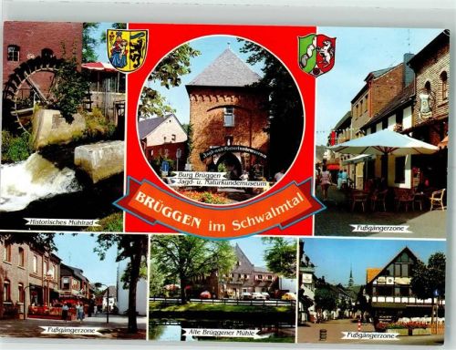 Brüggen 1995 Mühle Burg Fußgängerzone Geschäft