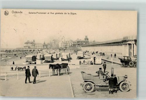 Ostende 1916 Schwimmbad Strand Galerie-Promenoir Auto Oldtimer Badekarren feld WK I
