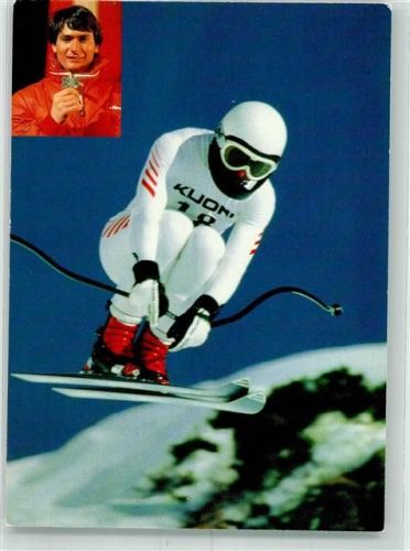 Conradin Cathomen Silbermedaille Abfahrt Ski KEINE AK