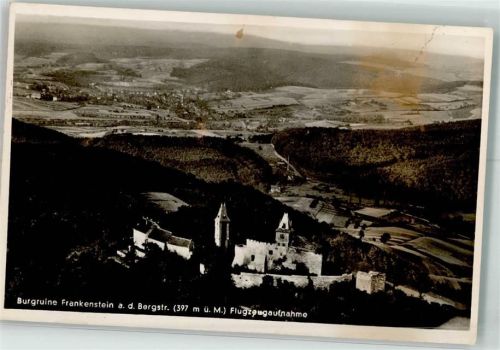 Frankenstein Fliegeraufnahme Burgruine