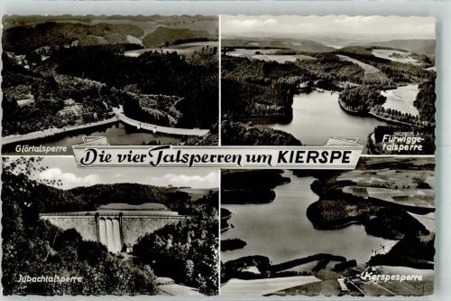 58566 W5883 Kierspe Foto AK Talsperren Fliegeraufnahme