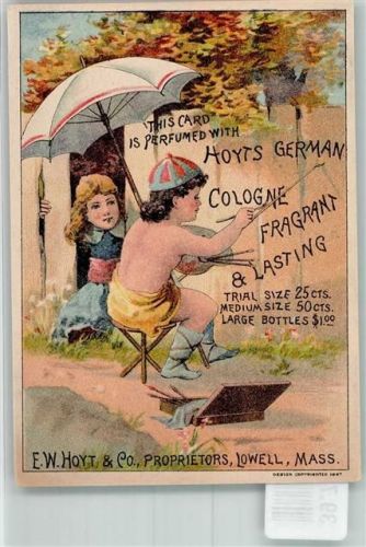 Parfüm Hoyts German Cologne , Lowell, Mass , Farbpalette Maler bei der Arbeit