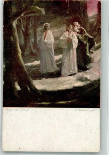 1918 sign. Tomasic Gang nach Emaus Verlag Wiener Kunst B.K.W.I. Nr. 202