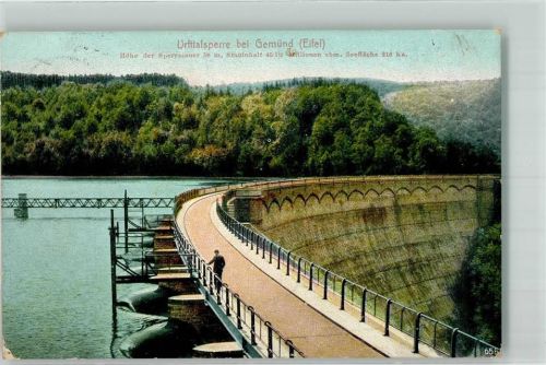 Gemünd 1908 Urfttalsperre Sperrmauer Verlag Wilhelm Lenz