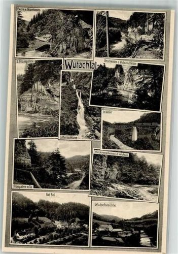 Bad Boll Landkarte Wutachtal Lothenbachklamm Felsengallerie Wutachmühle
