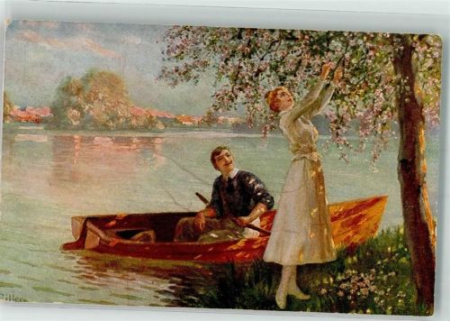 sign. Gitter H. Junge Liebe Frau Ruderboot EMM Nr. 330
