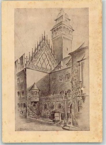 Zeitz 1947 sign. Merseburger,K.E. Rathaus Fest-Postkarte 980 Jahrfeier
