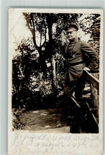 1916 Deutscher Offizier mit Fernglas in Uniform Feldpost WK I 33. Inf.-Div.