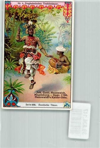 Singhalesischer Teufelstanz Werbung Firma Gottl.Hauswaldt Serie Exotische Tänze 698 Nr.4