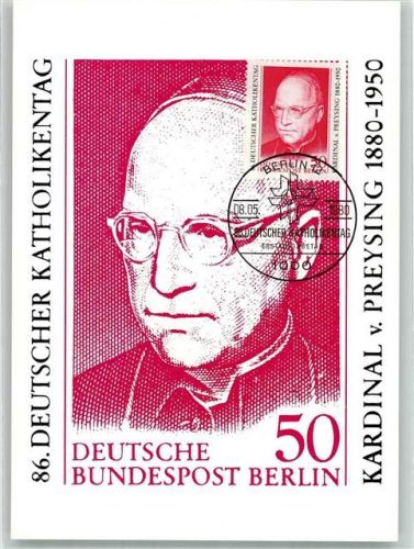 1980 Sonderpostwertzeichen 86. Katholikentag Sonderkarte