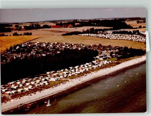 Brodau Foto Original aus Archiv eines Ansichtskartenverlags Vogelschau Campingplatz Ort handschriftlich