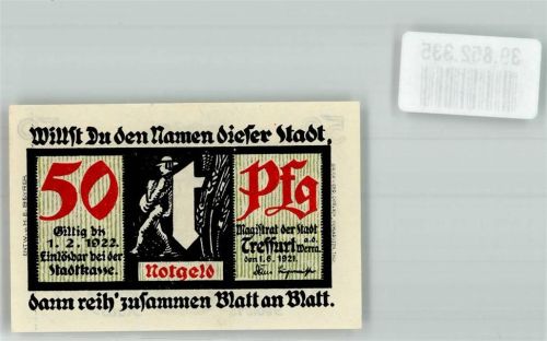 Treffurt 1921 50 Pfg. Dr. Ch. Muff Geburtshaus