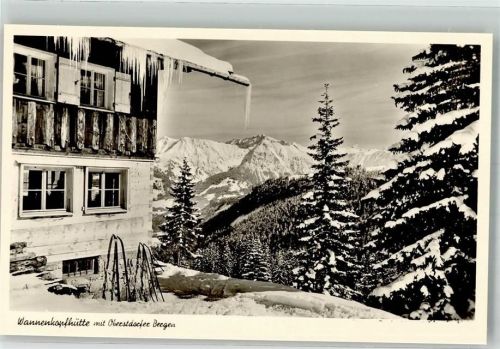 Bolsterlang Gasthaus Wannenkopfhütte mit Oberstdorfer Bergen