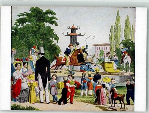 Nürnberg Das Karussel Kinder Pferde Bilderbogen Kunstserie Nr.39 Biedermeier Sammlung Rolf von Hoerschelmann