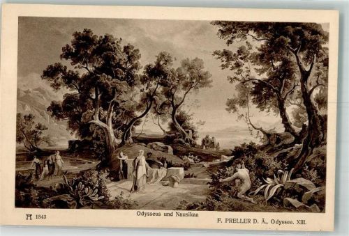 sign. Preller F. Odyssee XIII. A.F. Ackermanns Kunstverlag Serie 153 Nr. 1843 Bildkarte