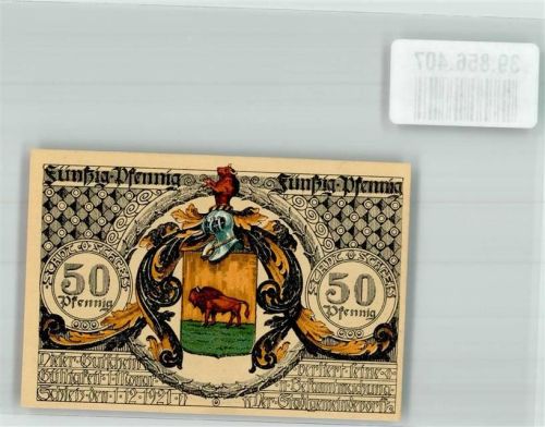 Schleiz 1921 50 Pfennig Portrait Johann Friedrich Böttger