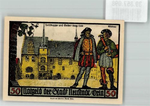 Neustadt 1921 Gutschein über 50 Pfennig Neustadt um 1650 Tucher Gerber