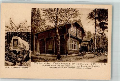Ruhla Waldgasthaus zum Dreiherrenstein und Scheffel-Denkmal Verlag Jagemann