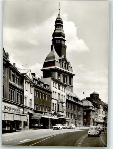 Völklingen Rathausstrasse Geschäft Kaufhaus VW Käfer Auto Kirche