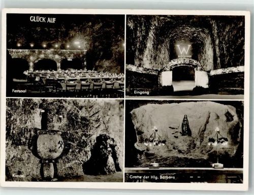 Bad Friedrichshall Staatliche Saline Schacht König Wilhelm II Festsaal Kanzel Eingang Grotte der Heiligen Barbara Fotograf Jungk