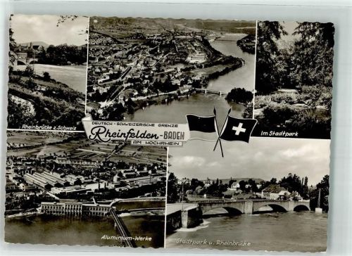 Rheinfelden 1960 Grenze Schweiz Deutschland rheinbrücke Fabrik Aluminium Werke