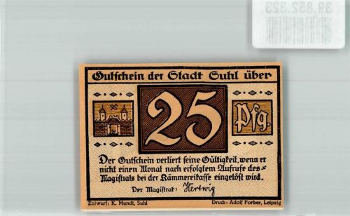 Suhl 25 Pfg. Gutschein F. d. Hasenjagd werden gute Flinten gemacht