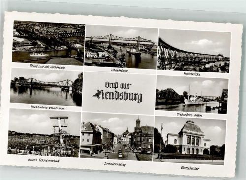 Rendsburg Hochbrücke Nord-Ostseekanal Schwimmbad Jungfernstieg Stadttheater Drehbrücke