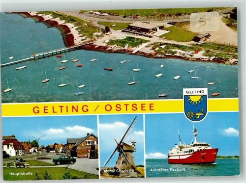 Gelting Fliegeraufnahme Seebrücke Hauptstraße Windmühle Autofähre Faaborg