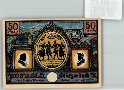 Stützerbach 1921 50 Pfennig ehem. Jagdschloss