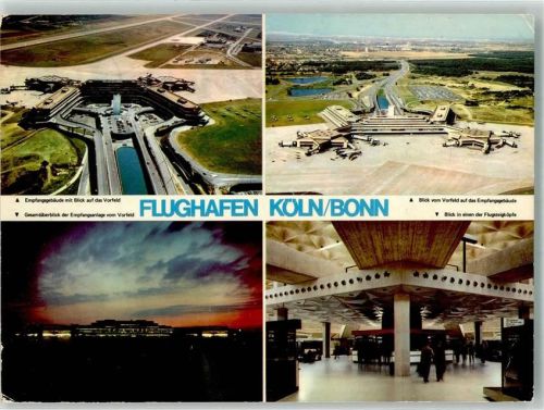 W5000 Köln Stadt Empfangsgebäude Rollfeld Flughafen Foto AK