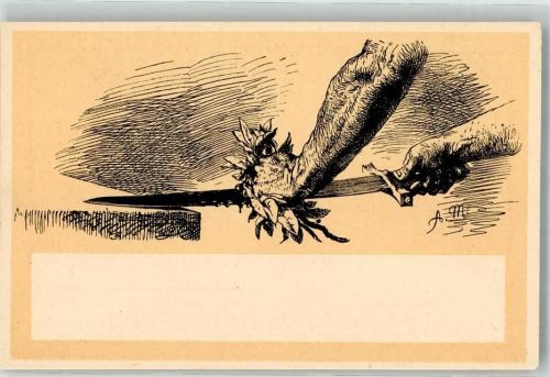 sign. von Menzel, Adolf Mann wischt mit Laub das Blut vom Schwert Nr. 75