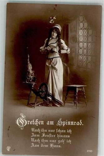 1913 Am Spinnrad Faust Goethe, Johann Wolfgang Verlag GL + Co 3795