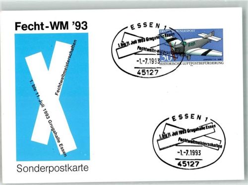 Essen Fecht-WM `93 Grugahalle Sonderpostkarte
