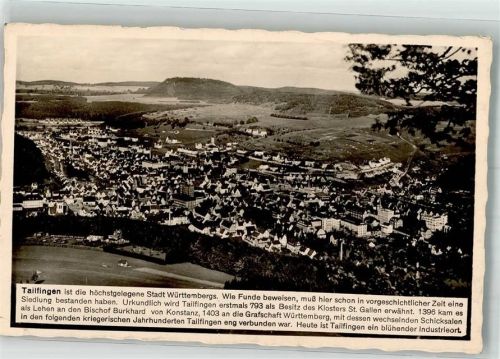 Tailfingen Kosmos-Chronik-Karte Nr. 18519 Vignette Wohnungsbauabgabe