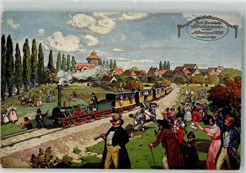 Nürnberg Dampflok Frauen Pferd Erste Eisenbahn Deutschland