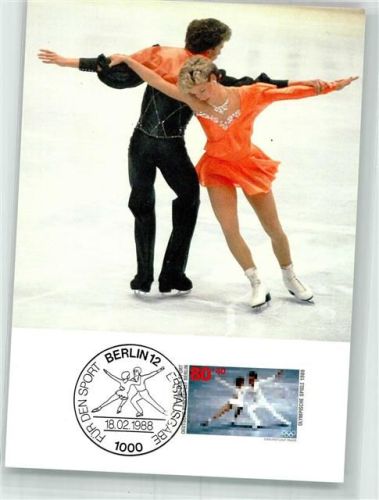 Charlottenburg 1988 Für den Sport Olympia Ein Eislauftanzpaar Ort lt. Sonderstempel Erstausgabe