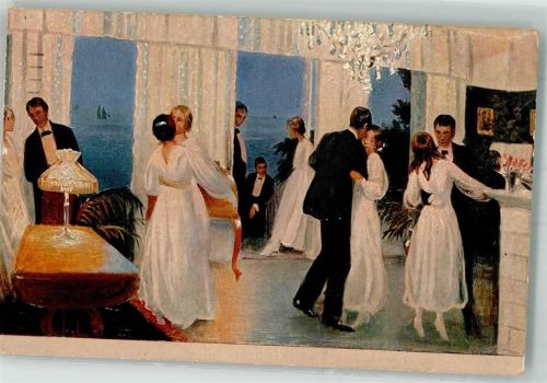 1917 Frauen Sommernachtsball sign. Slott Moller H. ASCO Nr.1304