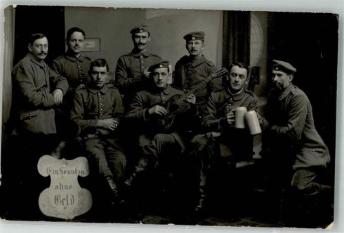 Neu-Ulm 1916 Feldpost WK I Gruppenfoto Ort lt. Stempel