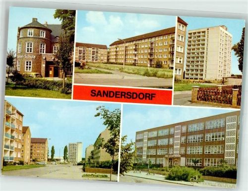 06792 O4413 Sandersdorf , Sachs-Anh Foto AK Schule Ring der Chemiearbeiter