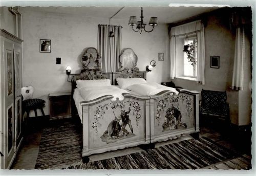 Benediktbeuern Pension Kretzenhof Gästezimmer Foto Original aus Archiv eines Ansichtskartenverlags Ort handschriftlich