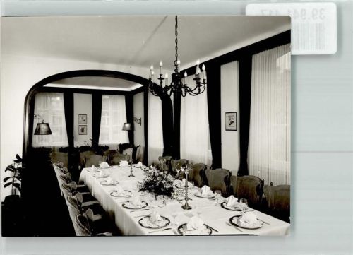 Marienthal Hotel Elmer Gastraum gedeckter Tisch Tafel Blumen Kerzen Ort handschriftlich Foto Original aus Archiv eines Ansichtskartenverlags