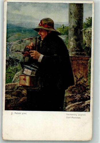 1914 sign. Rasek K. Dorf-Postillon Minerva 1059