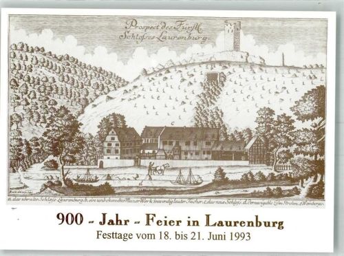 Laurenburg 1993 Alte Schloss- und Ortsansicht zur 900 Jahrfeier des Ortes Reproduktion