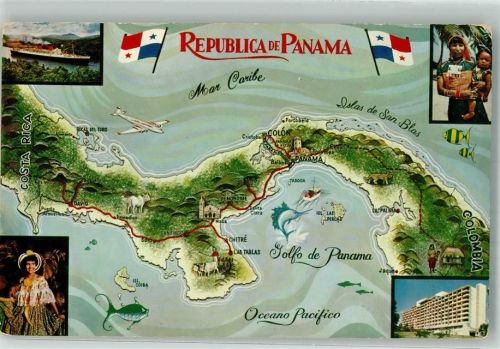 Panama City Tracht Panamakanal Hotel Landkarte
