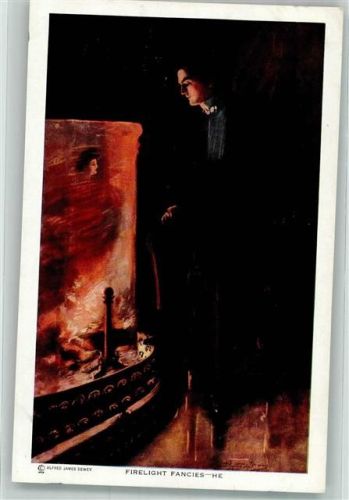 Alfred James Dewey Firelight Fancies He Kaminfeuer