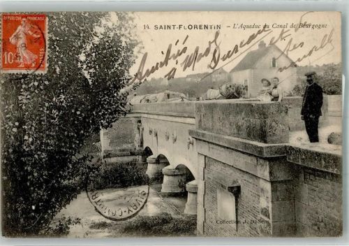 Saint-Florentin Canal de Bourgogne Brücke Briefmarke Bildseiite